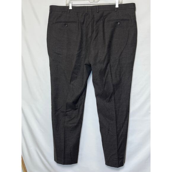 Stafford Men’s Size 42x30 Brown Heather Wool Blend Flannel Dress Pants Trousers - Picture 2 of 7
